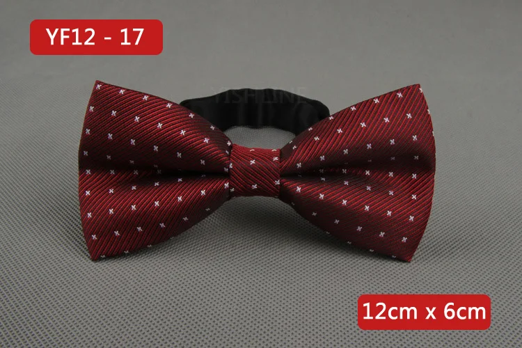 YISHLINE NEW Men's Bow Tie Gold Paisley Bowtie Business Wedding Bowknot Dot Blue And Black Bow Ties For Groom Party Accessories - Цвет: YF12-17