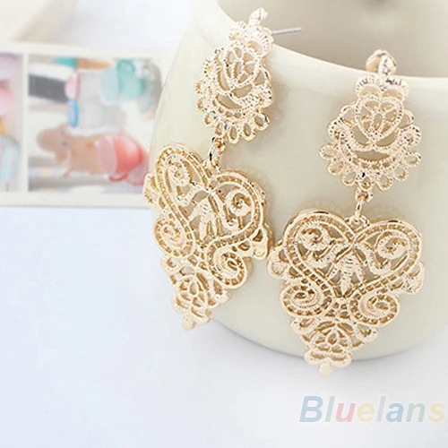 

Vintage Alloy Women Silver Golden Long Bohemian Pierced Earrings Women Wedding Earring Jewelry Gift 1G1H