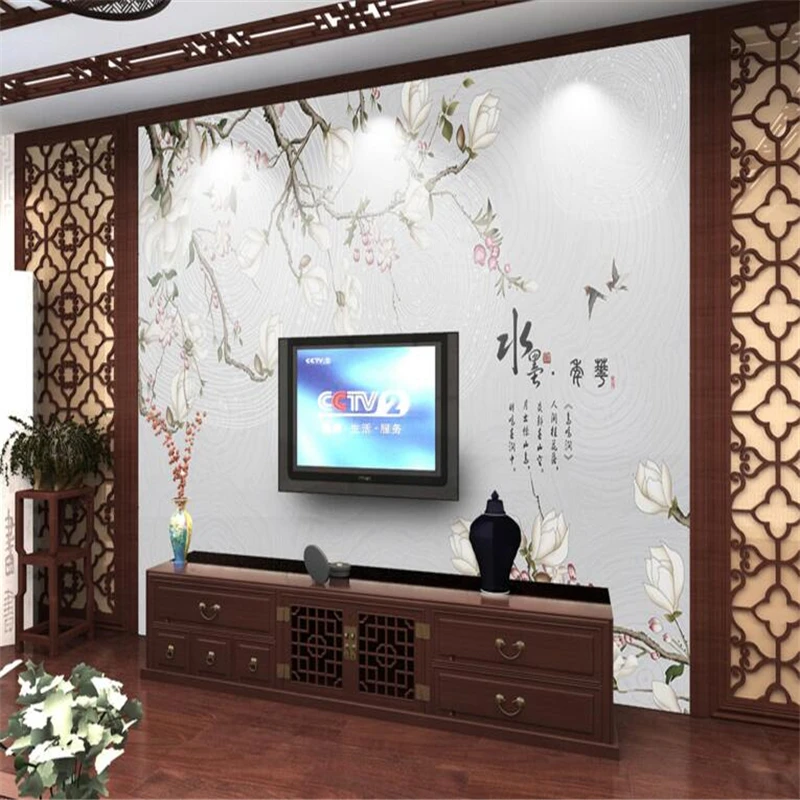 Beibehang обои для стен 3 d 3D обои фото цветы магнолии и птицы фрески 3D гостиная спальня ТВ обои