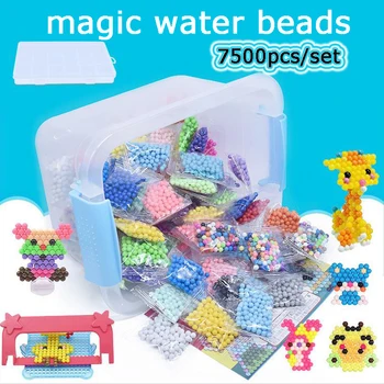 

DOLLRYGA jouet enfant 7500Pcs/Set 36 Colors 5mm Water Spray Aqua Perlen Magic Beads Educational 3D Puzzles Accessories Kids Toys