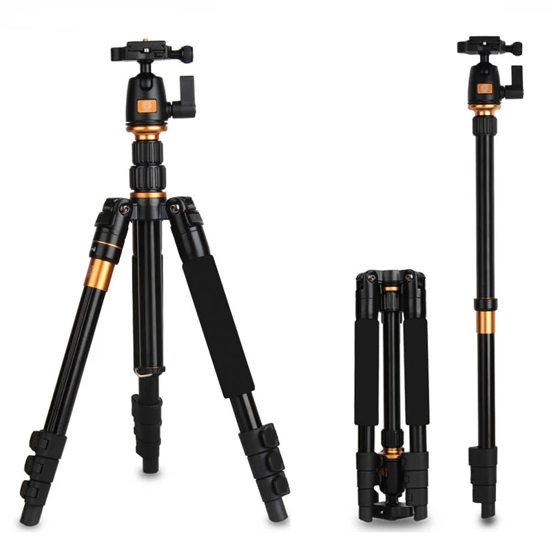 

QZSD Q555 Professional Aluminum Tripod for Canon Nikon Sony DSLR SLR Camera with Ball Head loading 8KG Tripod to Monopod