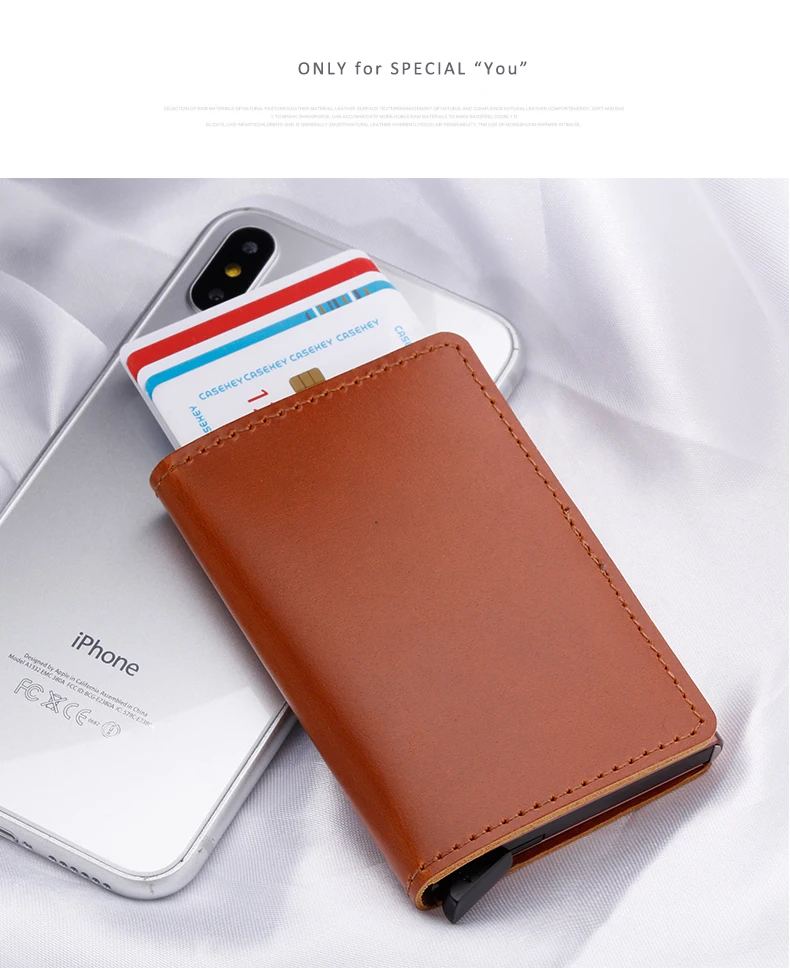 Casekey Luxury Men's Top Grain Genuine Leather Wallet Rfid Blocking Credit Card Holder Wallet