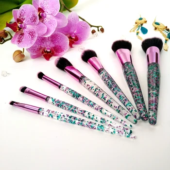 

ESSANCEYA 7Pcs Makeup Brush Set Crystal Diamond Cosmetic Brushes Blush Powder Foundation Eyeshadow Makeup Brushes Set For Beauty