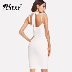 Gosexy 2019 новое женское сексуальное белое кружевное платье с коротким рукавом с круглым вырезом Клубное платье