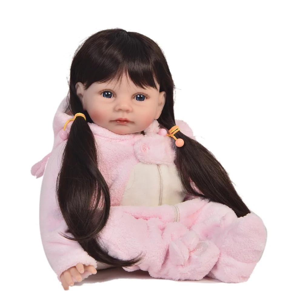 

22inch 55cm baby reborn Dolls de Silicone adorable Doll Toys For Girls boneca Baby real looking vinyl Doll Best Gifts toys baby