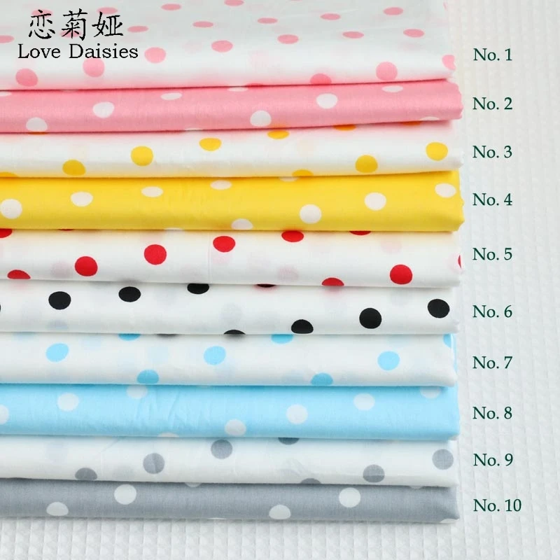 Хлопок конфеты горошек саржевая Ткань DIY для детей постельный принадлежности подушки одежда платье ручная работа стеганая Лоскутная Ткань ткани