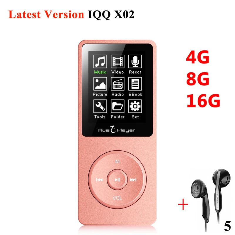 Мини MP3 плеер 16 ГБ с Встроенный динамик USB музыкальный Динамик MP 3 Player IQQ X02 mp 4