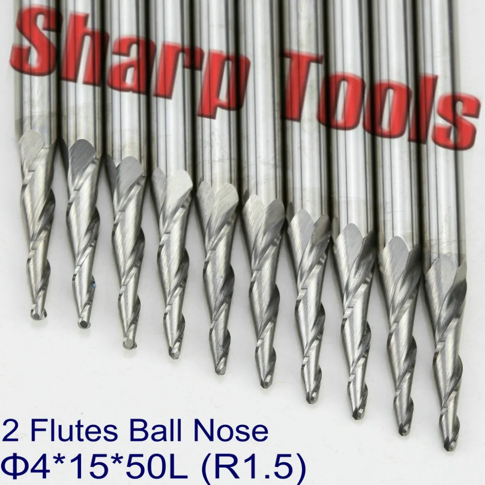 

4*15MM 1.5R 2 Flute Taper Solid Carbide Ball Nose End Mill CNC Engraving Bits 3D Woodworking CNC Router Bits Cutter Deep Relief