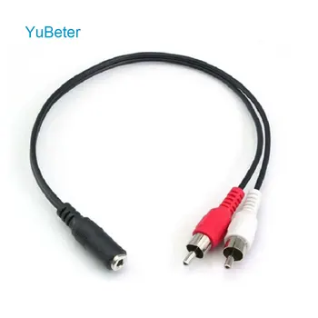 

YuBeter 3.5mm RCA Cable Jack Splitter AV Audio Video Cable Adapter Video Wire Connector Female To Male 1 RCA To 2 RCA Jack Cord