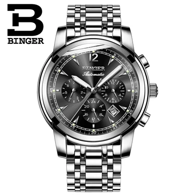 Швейцарские автоматические механические часы для мужчин Бингер люксовый бренд часы мужские сапфировые наручные часы водонепроницаемые reloj hombre 15 - Цвет: Item 16