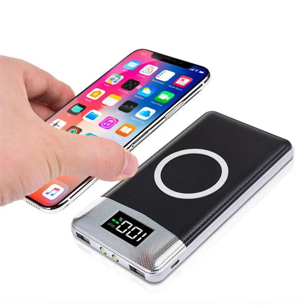 30000mah Portable Dual USB 18650 Qi Wireless Charger Power Bank with Digital Display External Battery Powerbank For phone X 7 8 30000mah Portable Dual USB 18650 Qi Wireless Charger Power Bank with Digital Display External Battery Powerbank For phone X 7 8