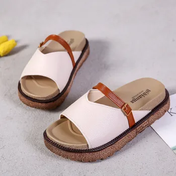 

Vogue Nice Summer Women Slippers Belt Buckle Fashion Thick Bottom Platform Sandals Tide Wedge Flip Flops Shoes Woman