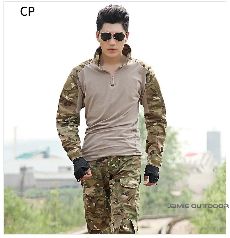 Тактический Военная Униформа Combat Uniform рубашка и Брюки для девочек с колена налокотники Airsoft Gen3 Camo MultiCam BDU Стиль Охота форма