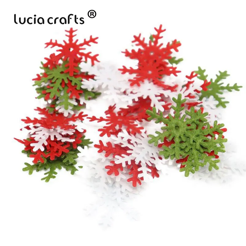 Lucia crafts 48/144pcs 3cm Non-woven Snowflake Christmas Tree Party Xmas Home DIY Decor   B1301