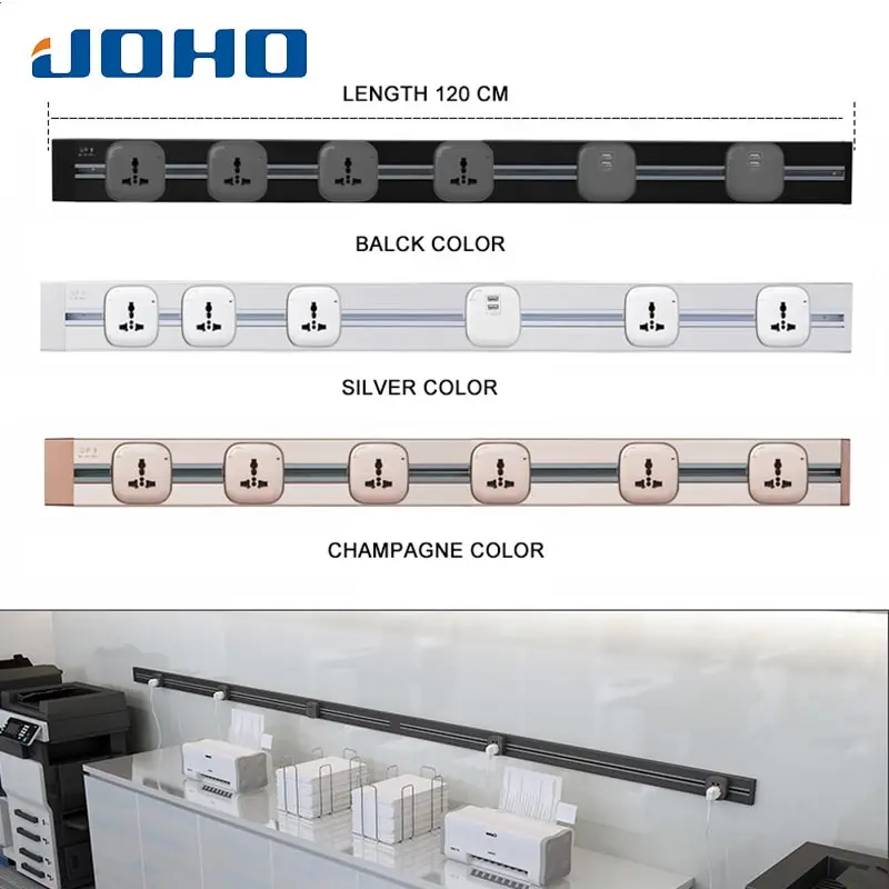 

JOHO 120CM Rectangular Socket Electric Wall USB Charger Adapter EU Plug Socket Switch Power Charging Outlet Panel 250V