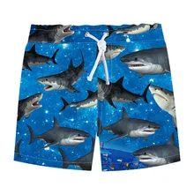 Летние Повседневные детские шорты с принтом акулы, пляжные шорты детские модные детские штаны, брюки, одежда От 2 до 10 лет шорты для маленьких мальчиков