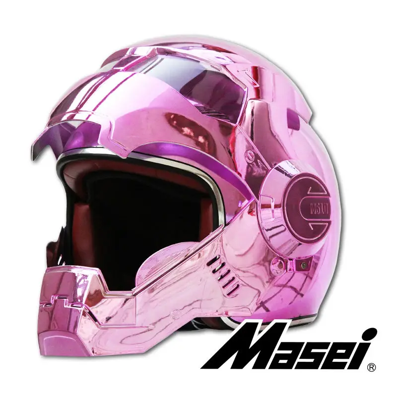 Новый Grandness розовый покрытие MASEI 610 с принтом Железный человек шлем мотоциклетный