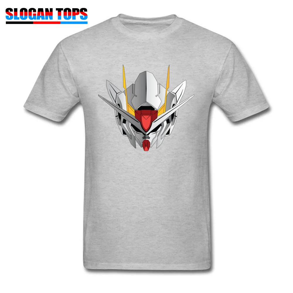 Exia Head Tshirts Retro Short Sleeve Comics Pure Cotton Crew Neck Mens T Shirt Leisure Tops Tees Thanksgiving Day Exia Head grey