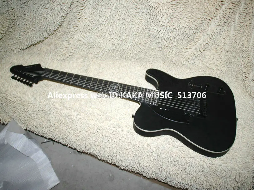 

Wholesale Guitars 7 Strings Custom Shop Black Electric Guitar ONE Piece Neck Free Shipping