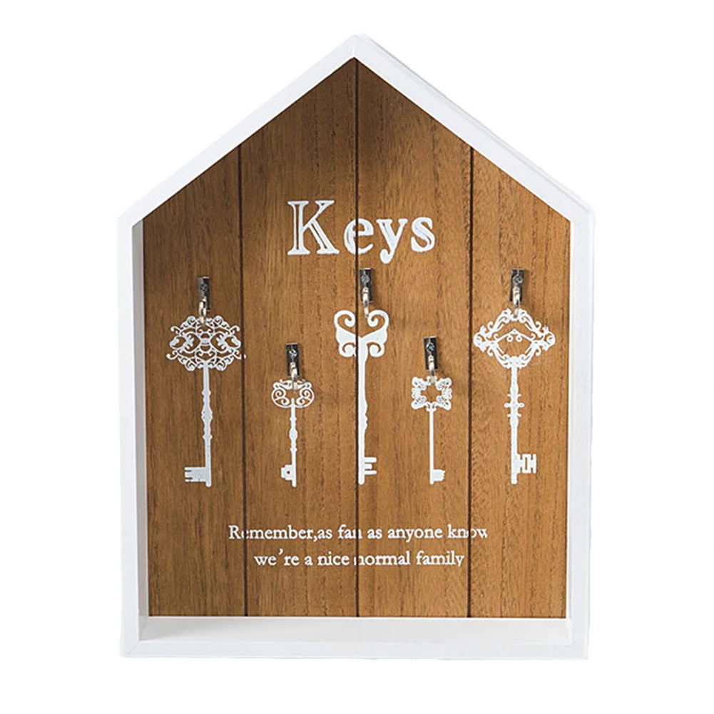 

Multifunction With Hooks Bedroom Hanging Storage Office Letter Rack Cottage Key Holder Decoration Wall Mounted Wood Vintage