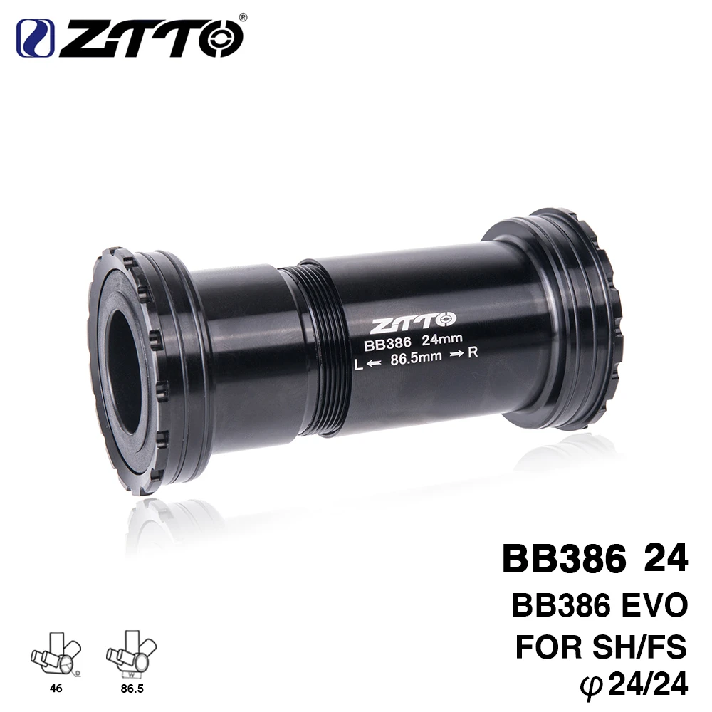 Ztto-bb386 evo 24自転車アダプター,ボトムブラケット,マウンテンバイク用アクスル,24mmクランクセット,赤と黒