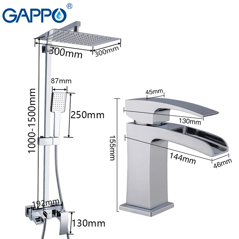 GAPPO Bathtub Faucets basin Faucet deck mounted basin sink faucet chrome polished taps brass wall bathroom faucet mixer