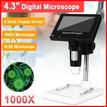 

Portable 8 LED VGA Microscope 1000X USB Digital Electronic Microscope With 4.3" HD OLED Screen For PCB Motherboard Repair