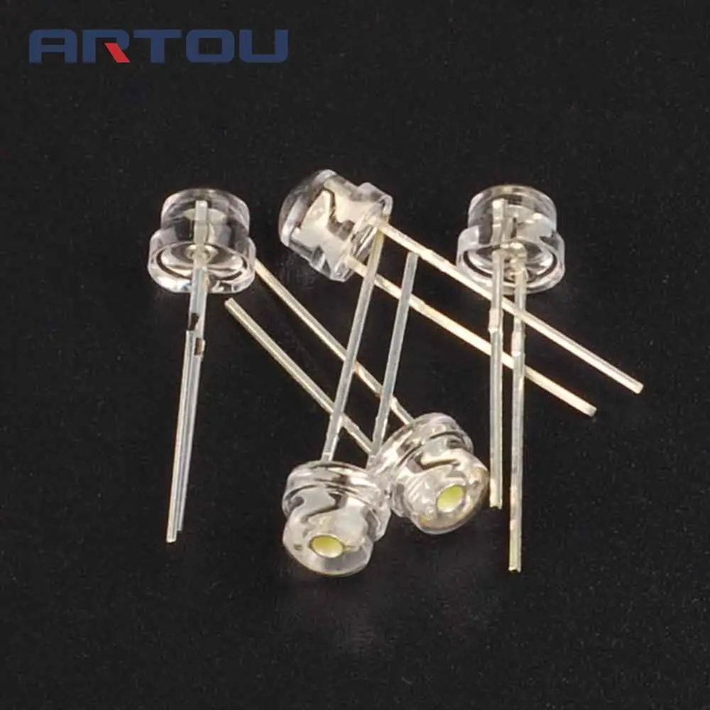 

200PCS 5mm Super Bright White Light-emitting Diode DIP LED Straw Hat astigmia