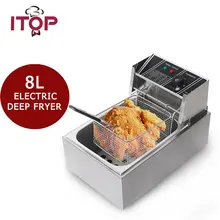 CE 8L Electric Deep Fryer Stainless Steel Frying Machine Commercial Or Household Fryer multifunction 12 l deep fryer electric commercial stainless steel potato chicken food deep frying machine zf
