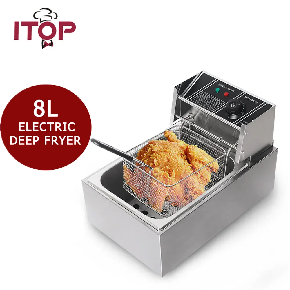 ITOP 8L электрическая фритюрница из нержавеющей стали жарочная машина коммерческая