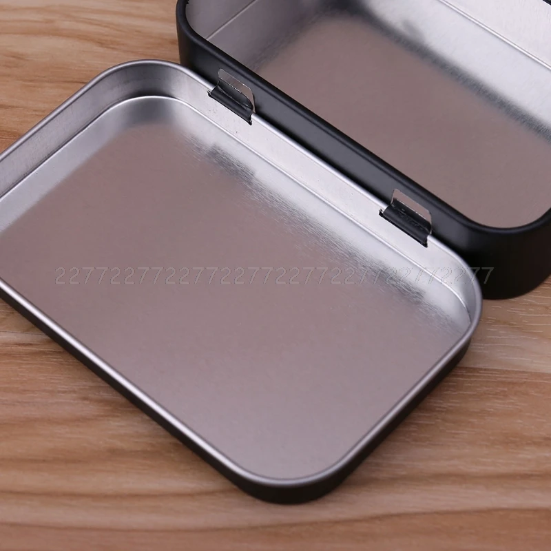 Storage Box Small Jewelry Candy Coin Key Organizer Tin Flip Black Gifts Sealed JUL05