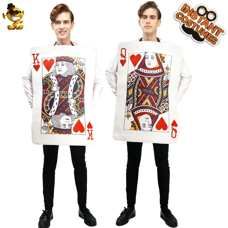 Мужской костюм короля сердца Косплей сердца игра в покер карточка костюм для мужчин король и королева костюмы для Хэллоуина