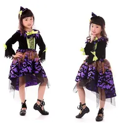 Новейший стиль милые костюмы ведьмы косплей Рождественская вечеринка фиолетовое платье костюмы для выступлений принцесса фиолетовое
