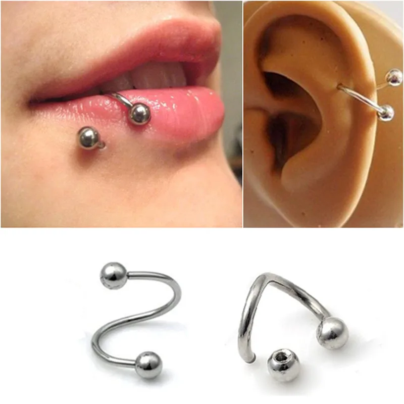 

Trendy Piercing Helix Spirale Lip Nose Piercing Ring Cartilage Piercing Spiral Cartilage Ring Ear Surgical Steel Women Jewelry