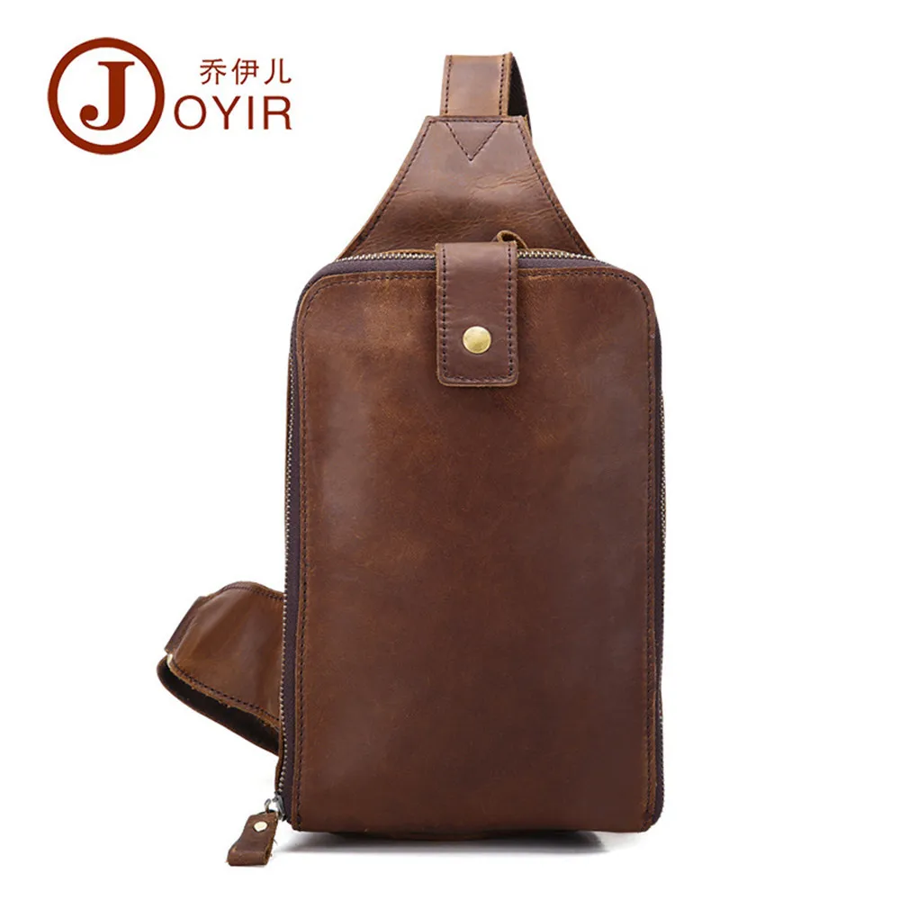 

JOYIR Messenger Bag 2017 New Fashion Man Shoulder Bag Genuine leather Chest Pack Casual Travel crossbody bag vintage men bag