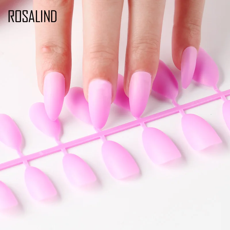 ROSALIND 24pcs Matte Fake Nails Nail Art Manicure Tips For False Nail Art Decoration Forms Extension Manicure Art False Nails - Цвет: N5284-04