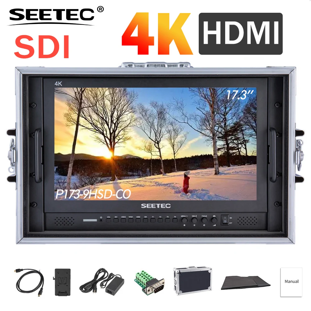 SEETEC P173-9HSD-CO 17,3 дюймов ips 3G-SDI 4K HDMI вещательный монитор с AV YPbPr Ручной ЖК-монитор с чемоданом