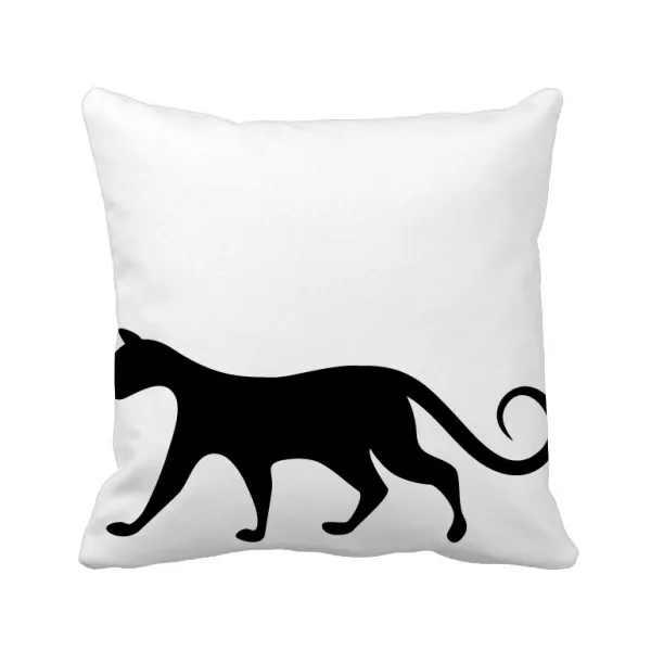 

Charming Black Cat Lover Animal Art Silhouette Throw Pillow Square Cover Machine Washable Synthetic-Filled Insert Included