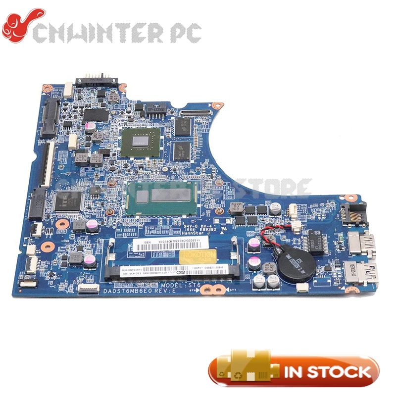 Very best  NOKOTION DA0ST6MB6E0 MAIN BOARD For Lenovo FLEX 14 Laptop motherboard 14 inch SR170 I5-4200U CPU GT