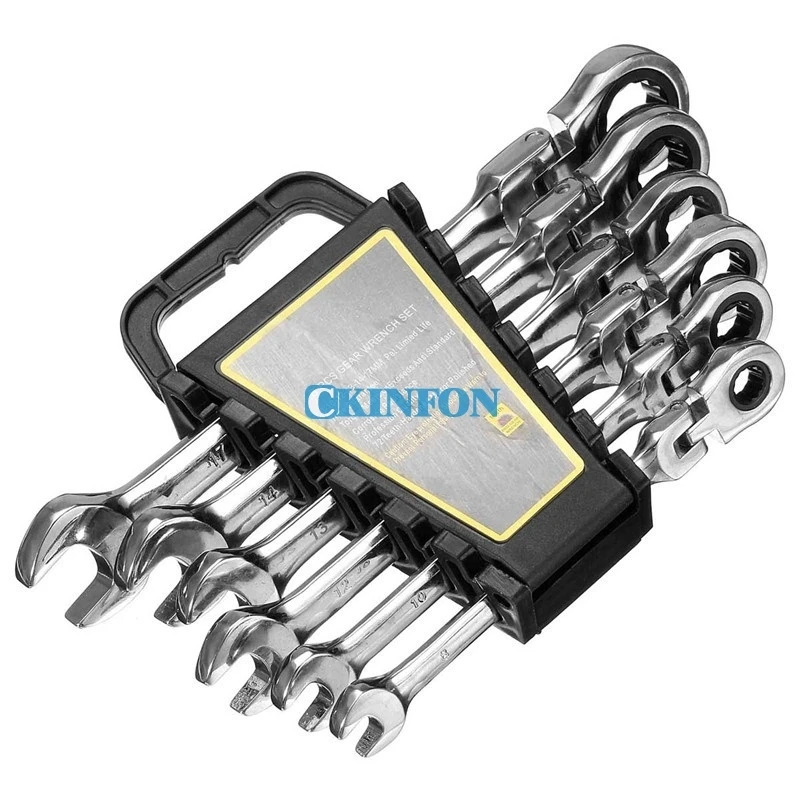 

DHL 20Set *6PCS Gears Wrench Set Open End Wrenches Activities Ratchet Repair Tools Torque Combination Spanner Allen Keys