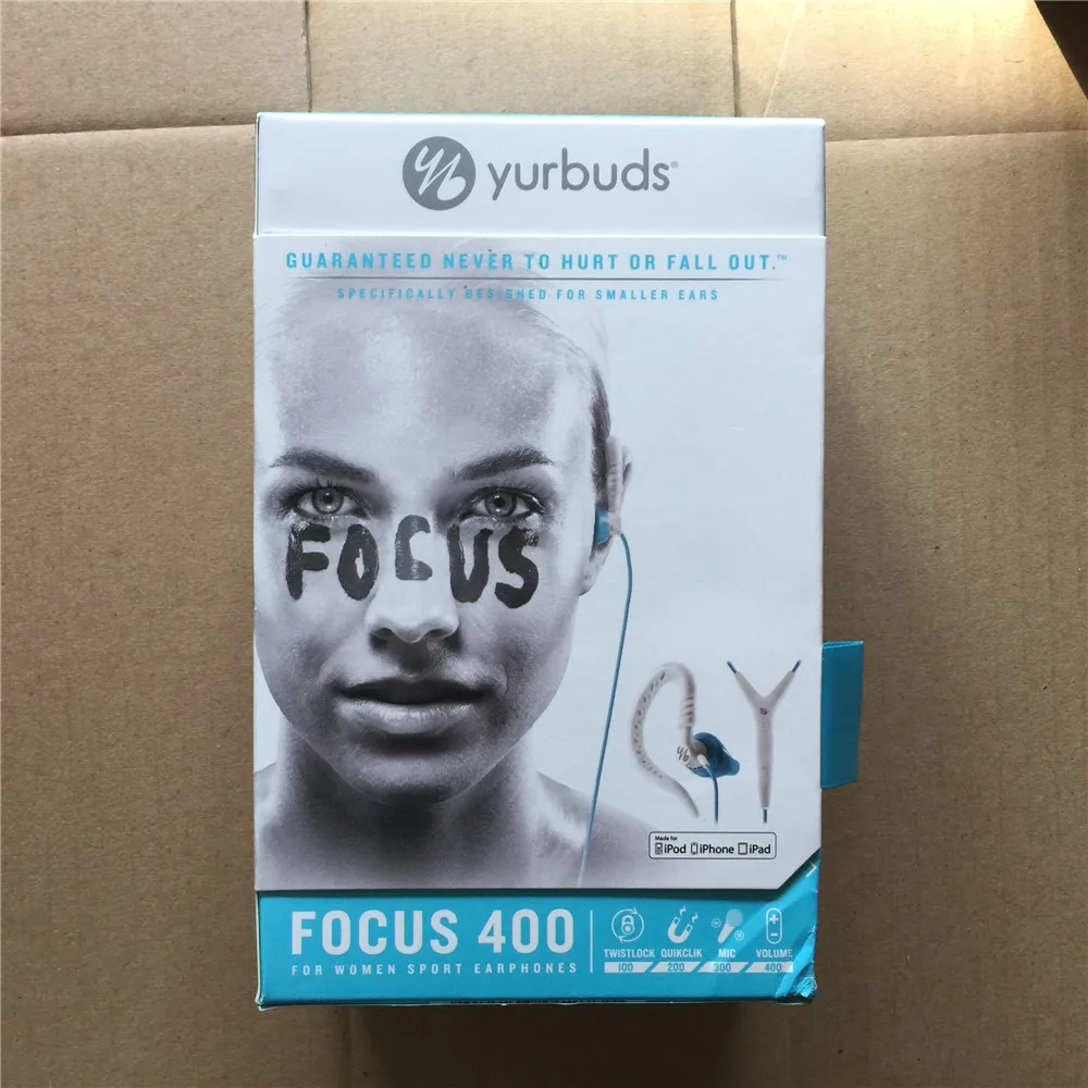 Yurbuds Focus 400 спортивные наушники для бега водонепроницаемые для женщин спортивные наушники для iPhone Mic и объем - Цвет: sky blue color