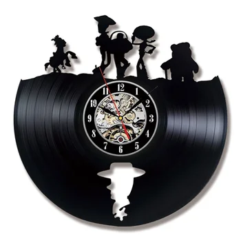 

Toy Story Wall Clock Modern Design Creative Black Clocks Classical Retro Style Vinyl LP CD Record Wall Watch Home Decor Silent