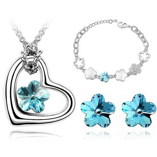 Комплект из колье серёг и браслета с кристаллами|necklace earrings bracelet|earrings braceletpendant jewelry