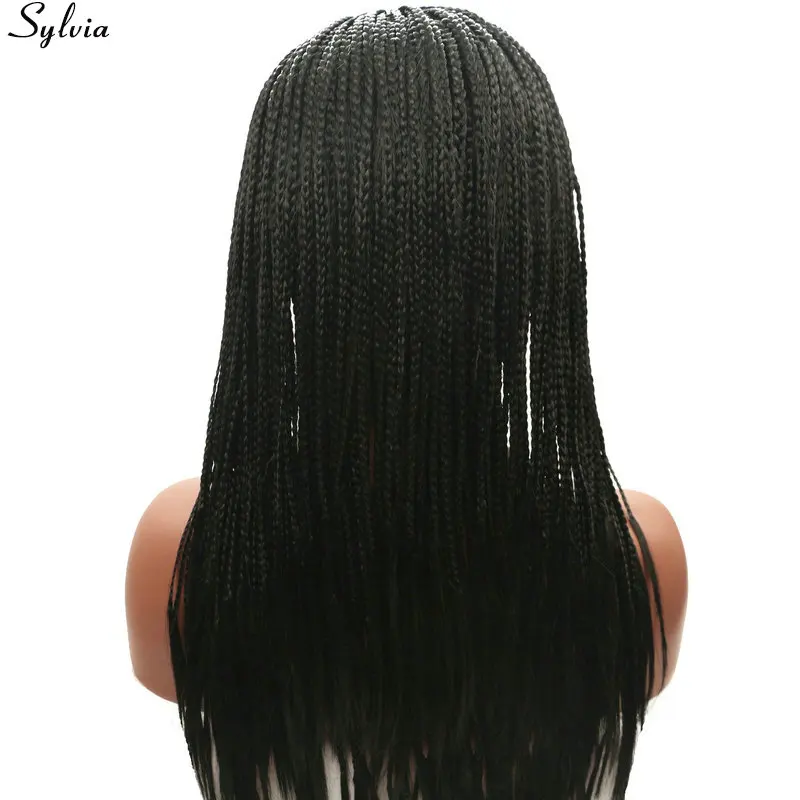 1# African American Braided Lace Wig Heat Resistant Synthetic Frontal Hair Long Micro Braided Wigs For Black Women (1)