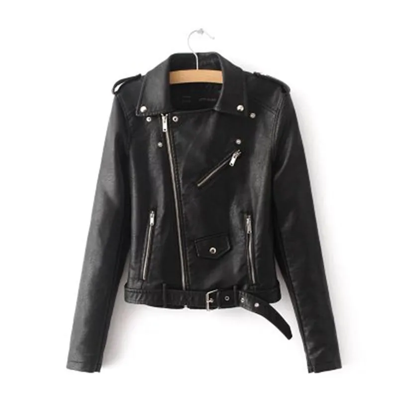 Новинка, осенне-зимняя короткая куртка из искусственной кожи, базовое Женское пальто, женская модная куртка из искусственной кожи на молнии, XS-XL - Цвет: black