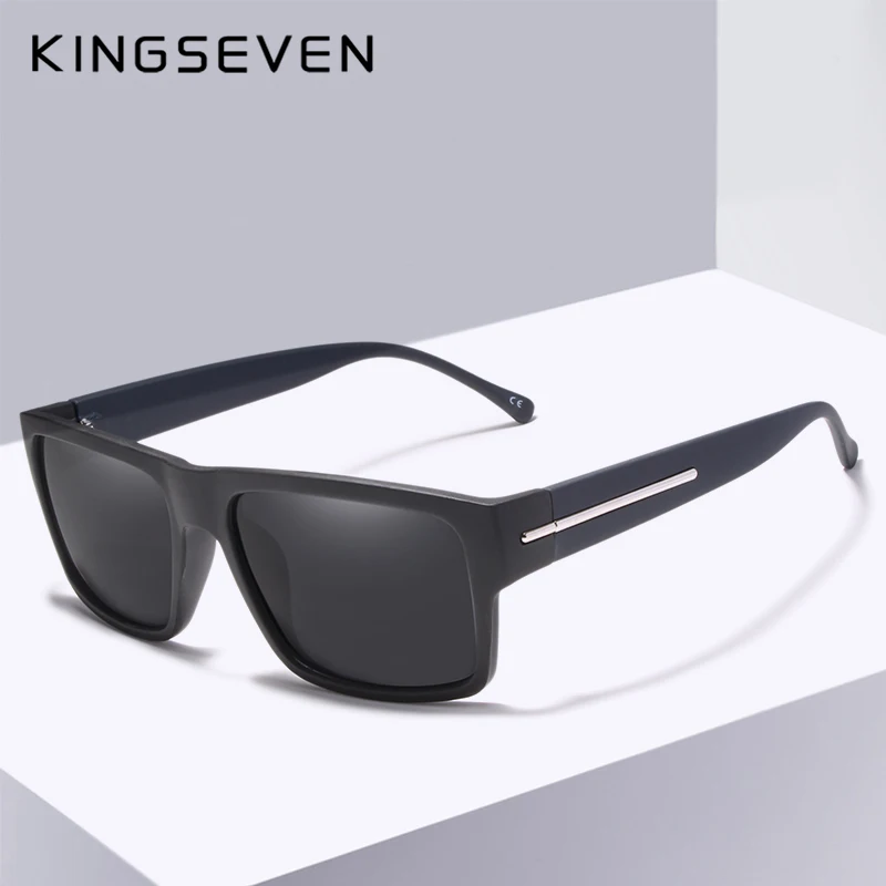 KINGSEVEN, брендовые Модные солнцезащитные очки, мужские поляризационные солнцезащитные очки, мужские очки для вождения, черная оправа, солнцезащитные очки Oculos