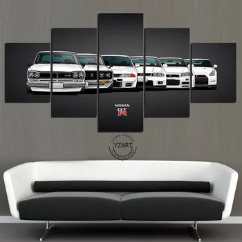 

5 Piece Canvas Painting Nissan Skyline GTR Car Poster Painting Wall Art Home Decor