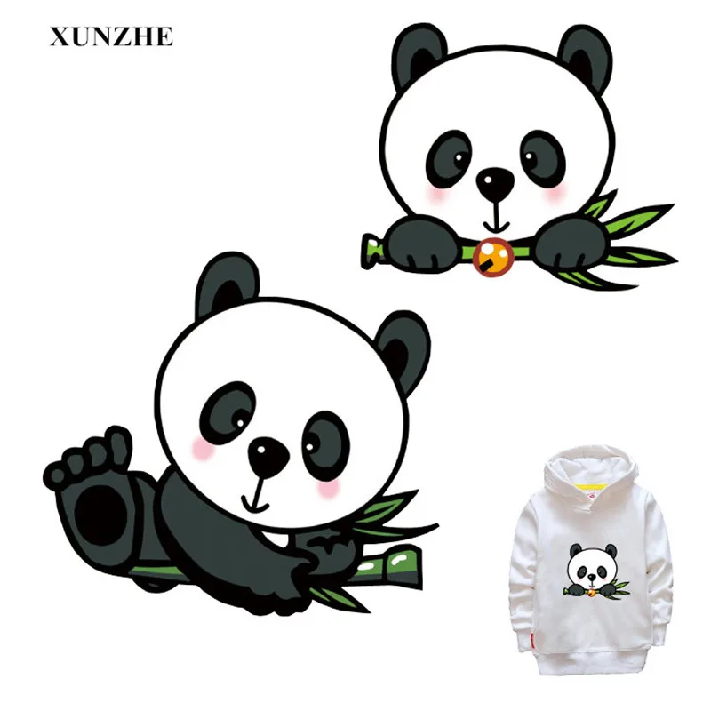 

XUNZHE Panda Patches Iron On A-level Patches Heat Transfer patch Pyrography For DIY T-Shirt Termoadhesivos Garment Accessories