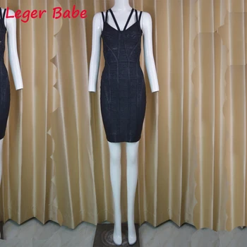 

Summer New Sexy Party Bandage Dress Spaghetti Strap Mini Sleeveless Vestidos Empire Sheath Zipper Club Dresses Female
