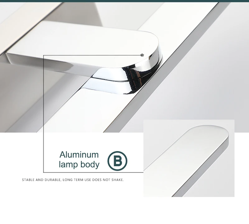 Современный светодиодный светильник-косметичка с передним зеркалом для ванной комнаты, настенный светильник для спальни, светильник из нержавеющей стали, настенный светильник